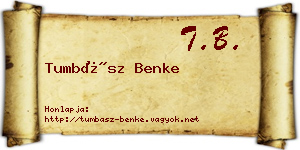 Tumbász Benke névjegykártya